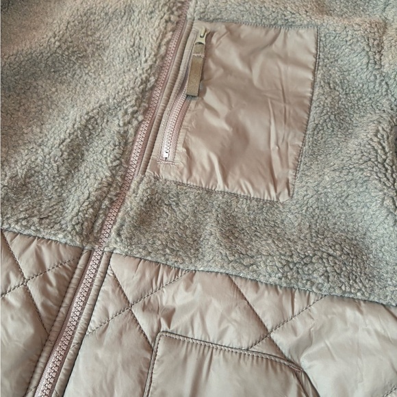 Lands' End Olive Green Quilted & Sherpa Hooded Jacket - Picture 2 of 4